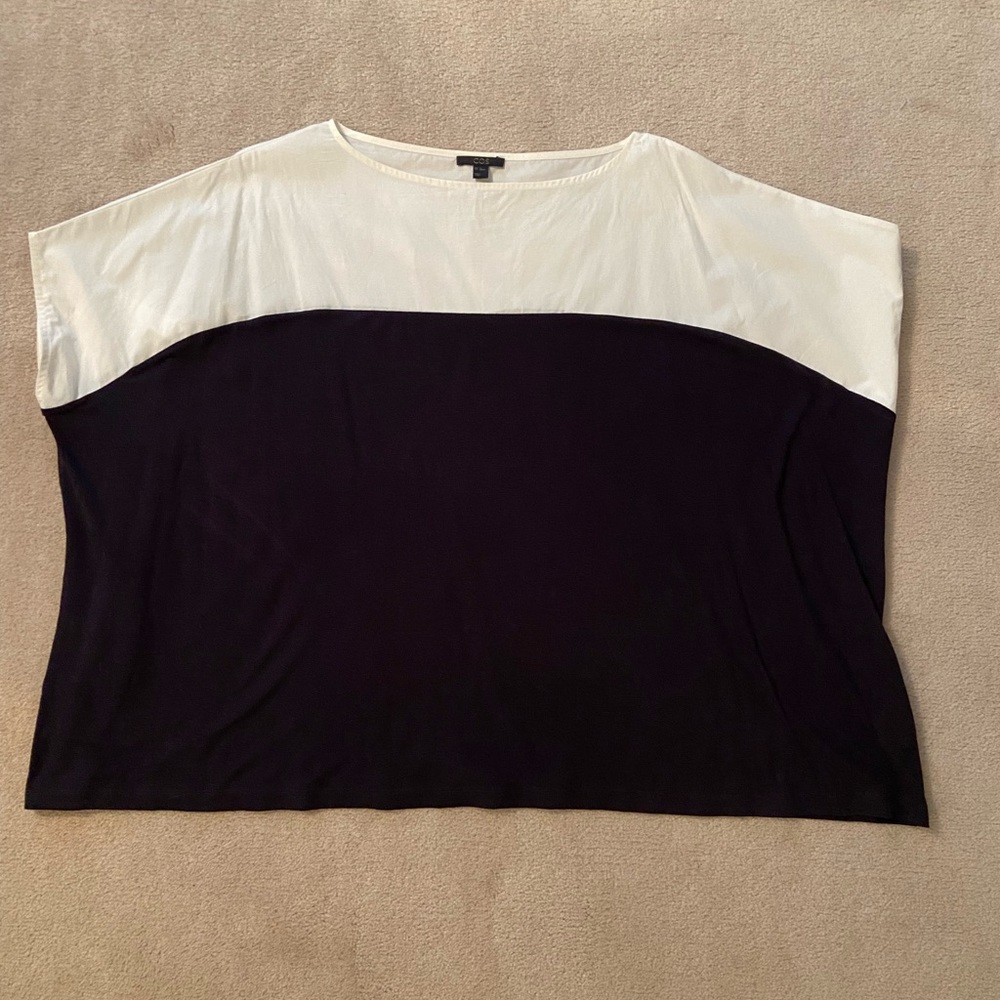 Cos knit and woven boxy top